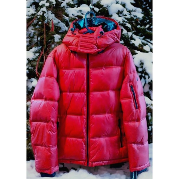 NWT Macys I.N.C International Concepts Mens BURGANDY Winter Hooded Coat Large